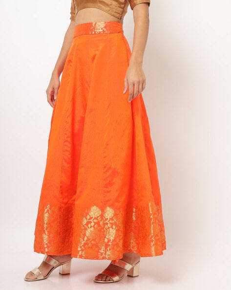 Orange skirts outlet online