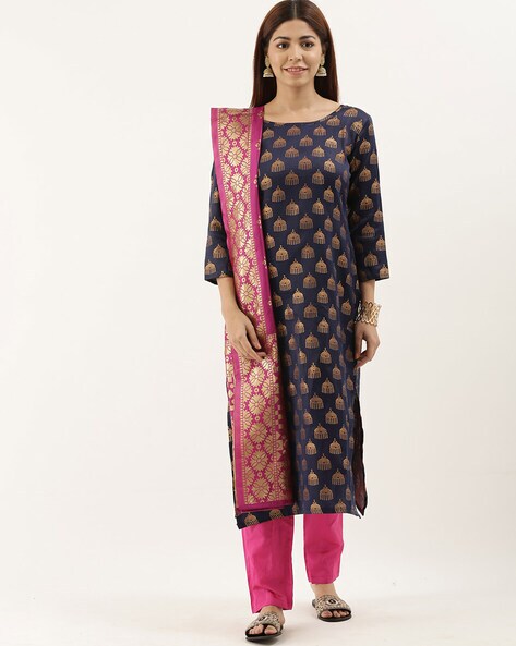 Woven 3-Piece Unstitched Dress Material Price in India
