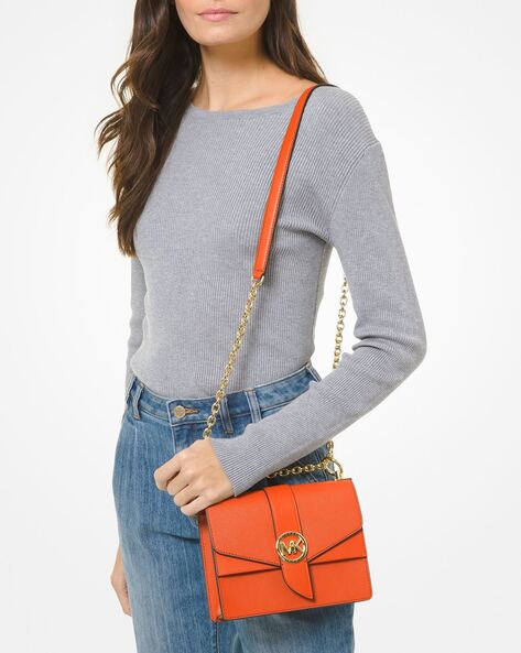 Michael Kors Small Saffiano Leather Envelope Crossbody Bag Cash