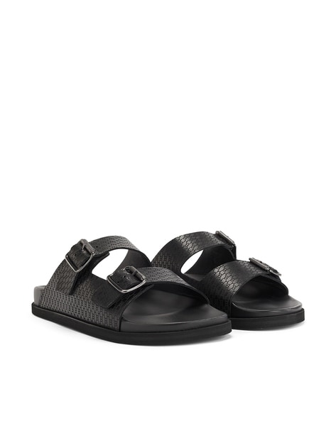 Buy Hugo Men Black HUGO Branding Sliders for Men Online | The Collective