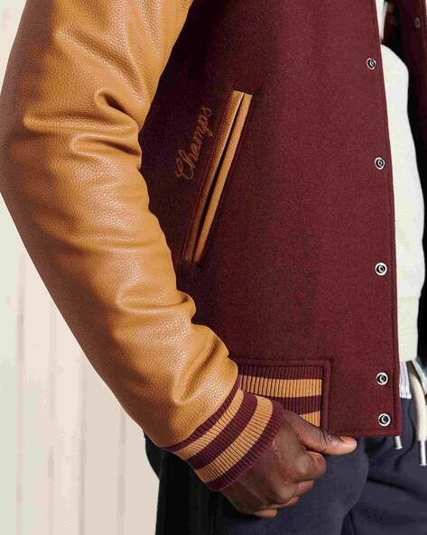 Buy Burgundy & Tan Brown Jackets & Coats for Men by SUPERDRY Online