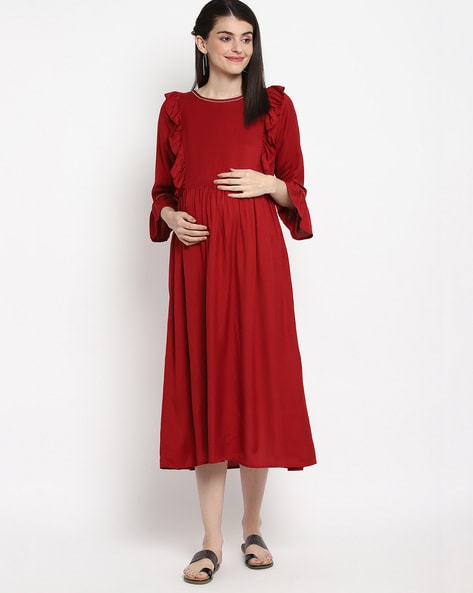 The Vanca Empire Dress with Ruffles