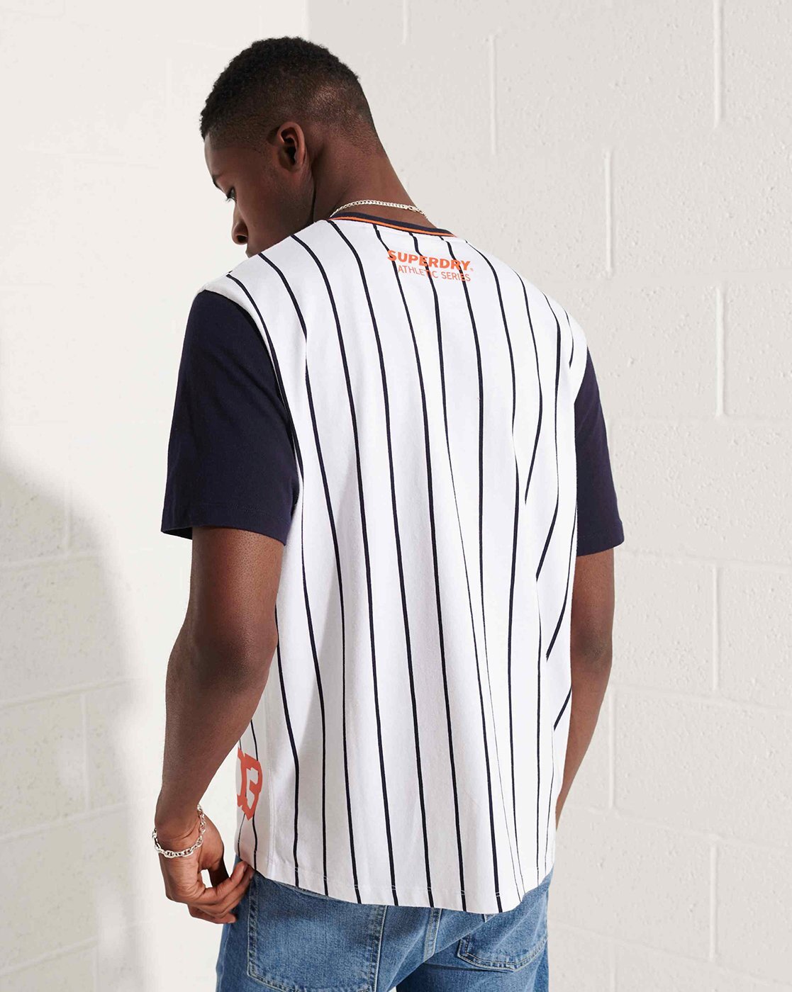 New Era Athletics Throwback Pinstripe T-Shirt - Men's