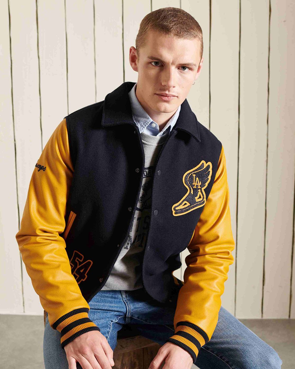 Buy Navy Blue & Mustard Yellow Jackets & Coats for Men by SUPERDRY