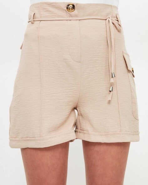 womens cargo shorts beige