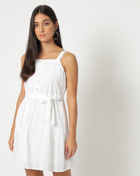 Schiffli Embroidered Skater Dress