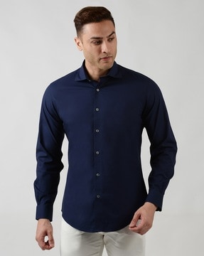 mens dress shirt navy