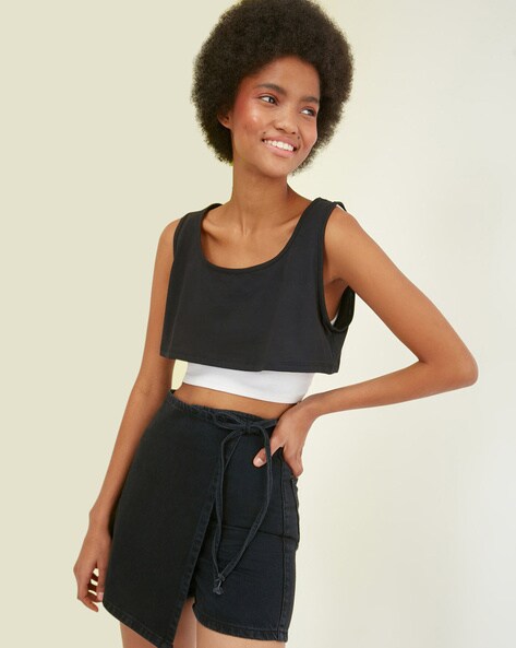 Round-Neck Loose Fit Cropped Tank Top