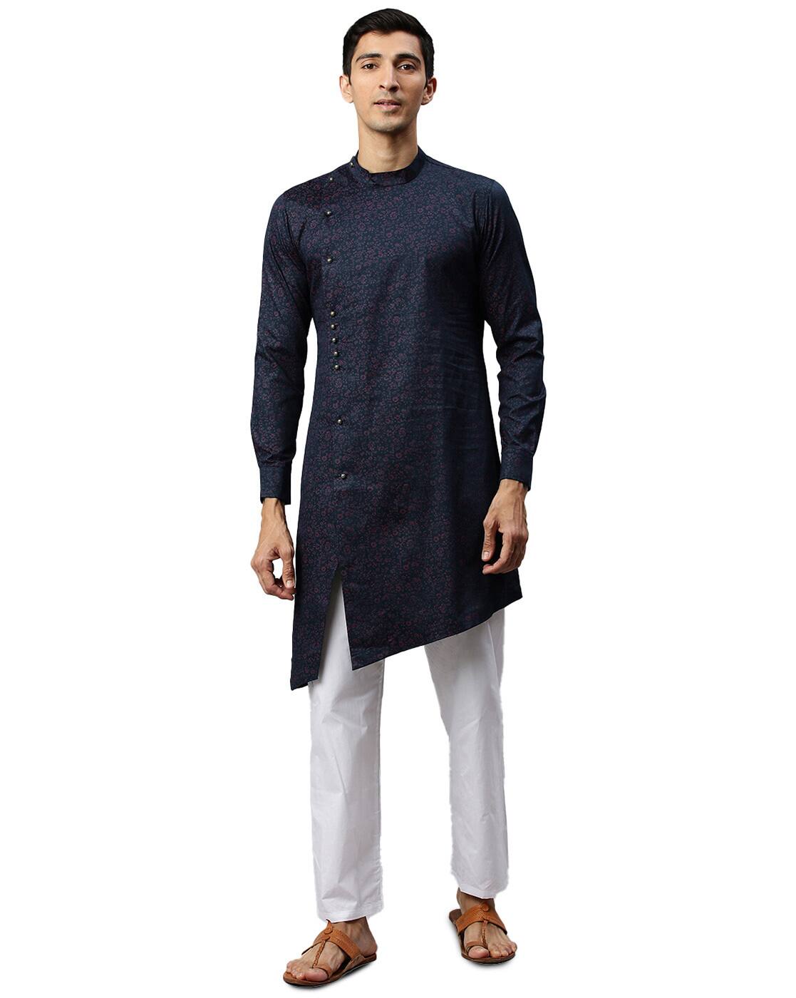 Buy Blue Kurtas for Men by MANYAVAR 
