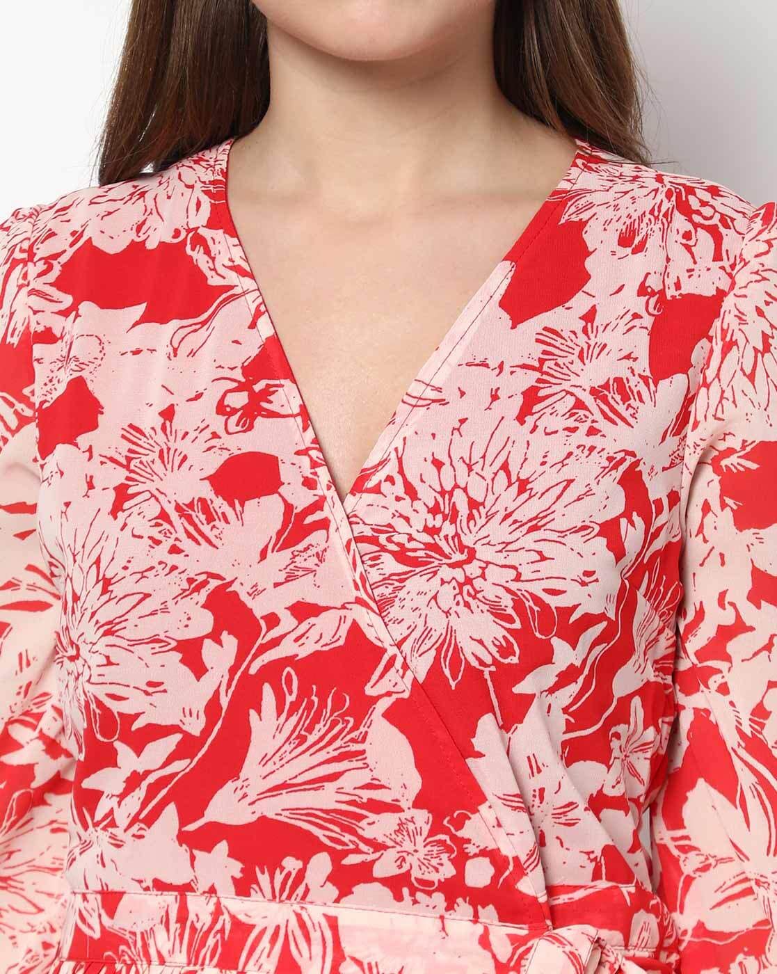 H and m 2024 red floral dress