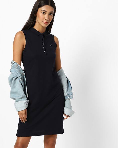 Sleeveless Polo T-shirt Dress