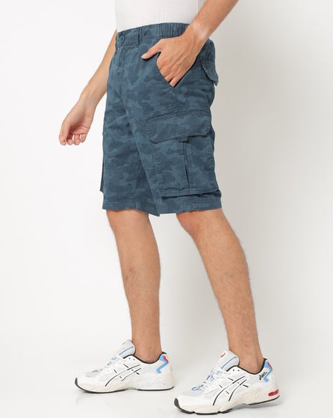 Slim Fit Camo Print Cargo Shorts view 2