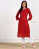 Chikankari Embroidered Chiffon Straight Kurta with Round-Neck Chikankari Embroidered Chiffon Straight Kurta with Round-Neck