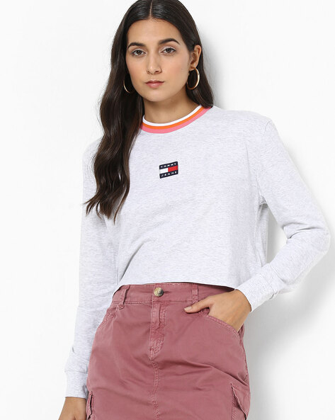 tommy hilfiger grey sweatshirt women