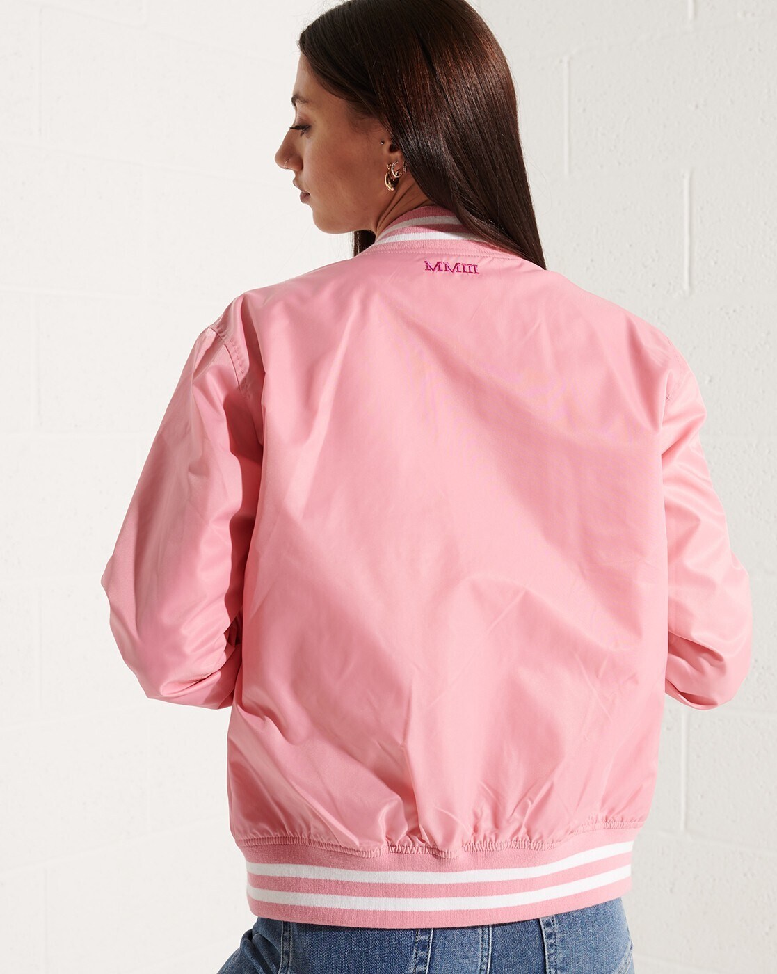 baseball jacket pink