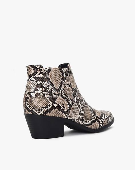 ankle snakeskin boots