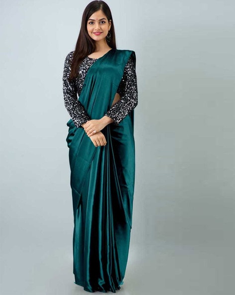 Share 182+ plain saree with sequin blouse latest