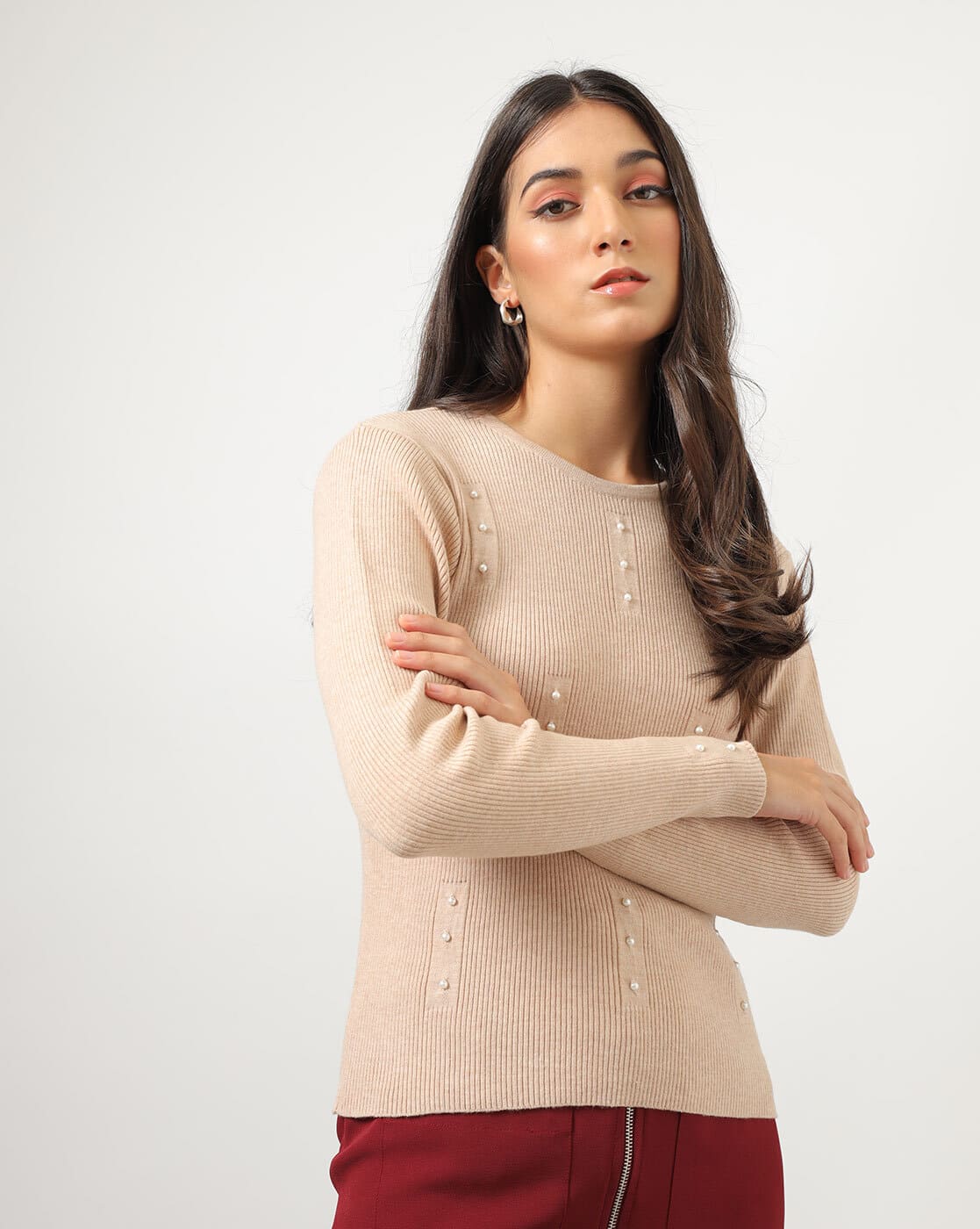 ladies ribbed sweaters