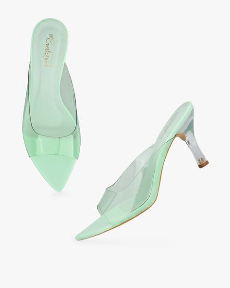 kitten heels green