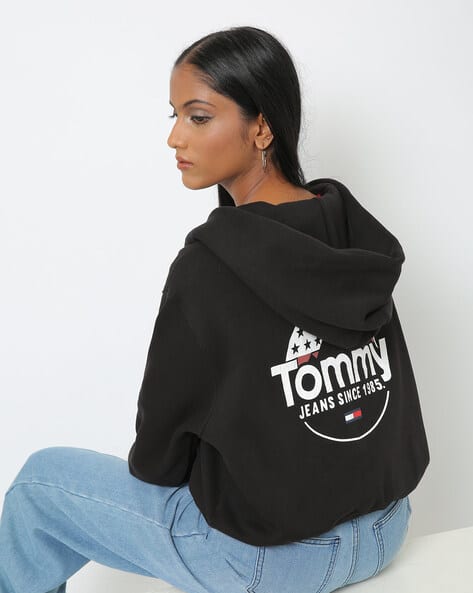 Brand Print Organic Cotton Zip-Front Hoodie