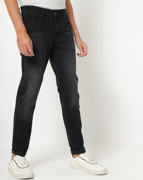 Men's Ripped Knee cut Black stretchable skinny Slim fit jeans pants,COD |  Lazada PH