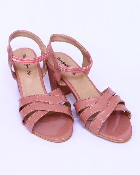 Perphy Open Toe Ankle Straps Block Heel Sandals For Women Hot Pink 7 :  Target