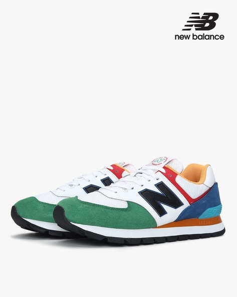 new balance 574 colourblock canvas trainers