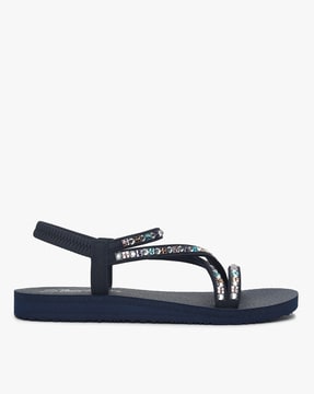 blue skechers sandals