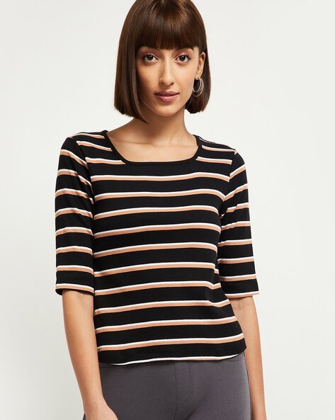 Striped t shop shirt women's india