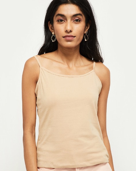 Spaghetti Strap Top Beige