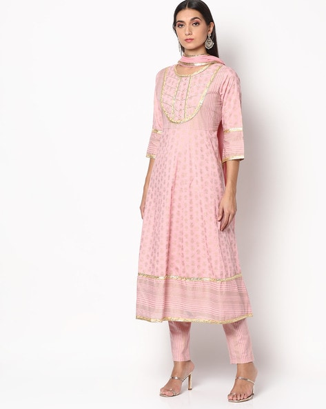 light pink anarkali kurta