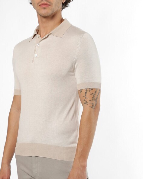 Canali Textured Cotton Polo, Polos