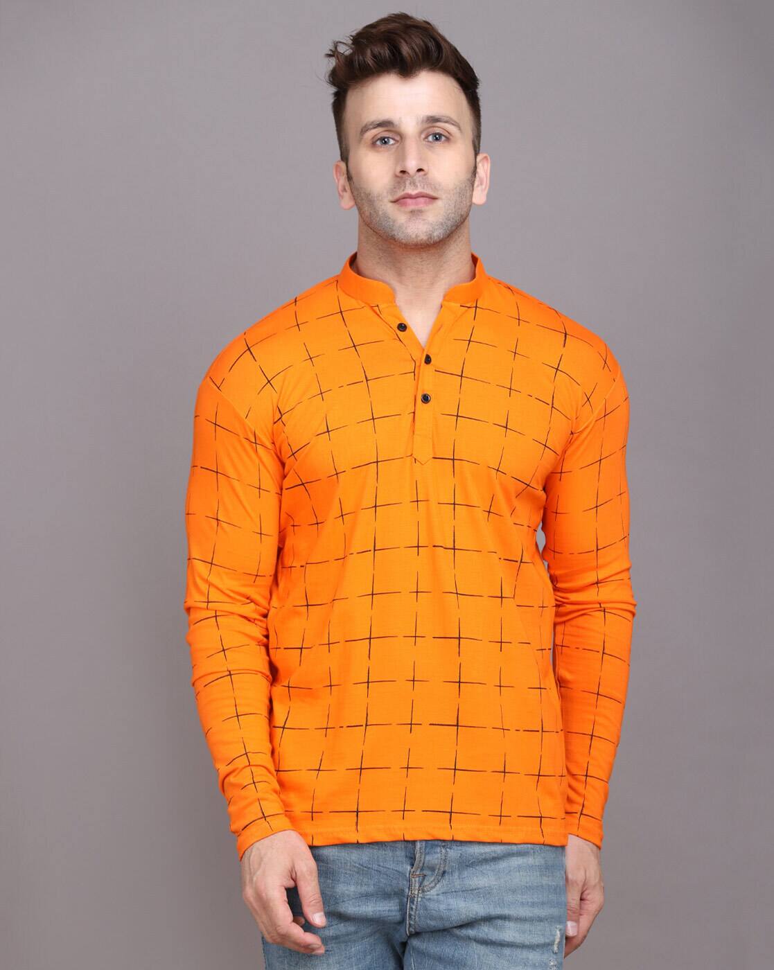 Buy Orange Tshirts for Men by MENKOVY 