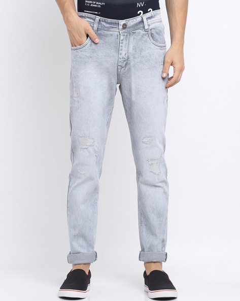 light blue damage jeans