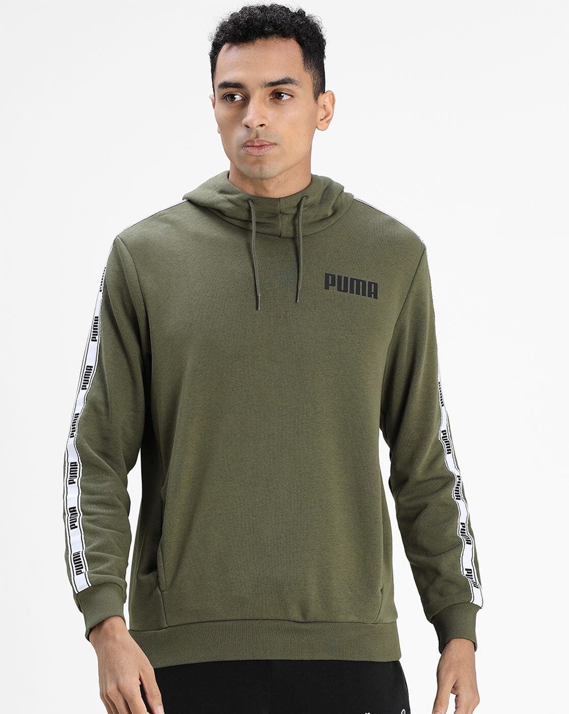 Khaki puma hoodie mens on sale