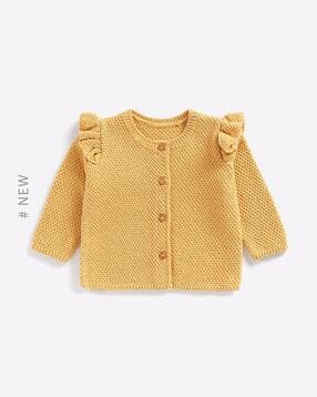 mothercare Patterned-Knit Cardigan with Frills-picture-49