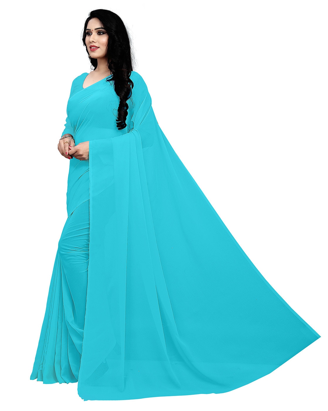 Buy Green Sarees for Women by KVS FAB Online | Ajio.com
