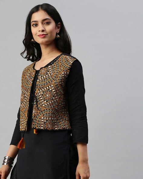 Black Wool and Gold Braid Military Jacket