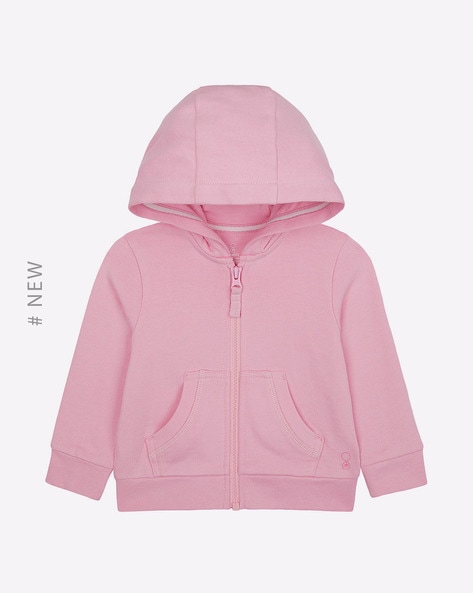 Pink zip up on sale sweatshirt