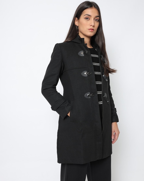 wallis black button pocket coatigan