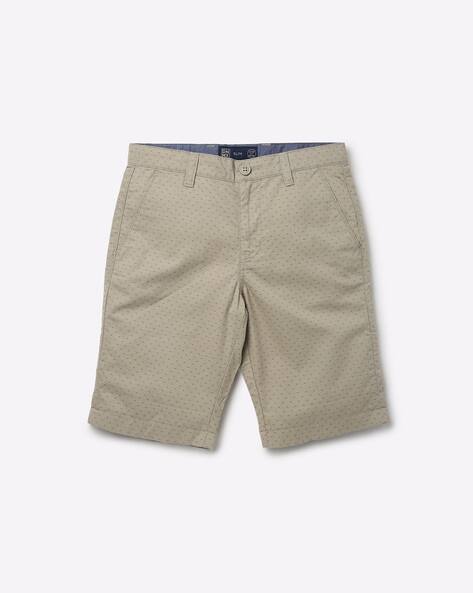 Micro Print Shorts with Slip Pockets