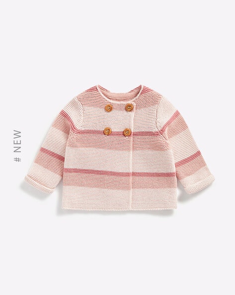 pink striped cardigan