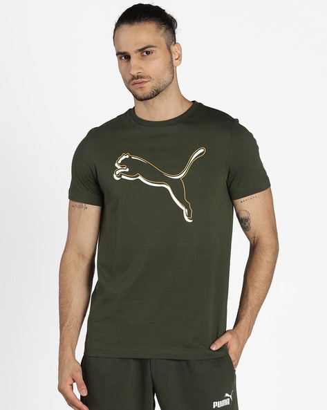Regular Fit Logo Print Crew-Neck T-shirt