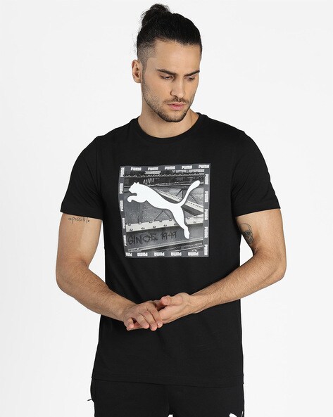 Regular Fit Graphic Print Crew-Neck T-shirt VI