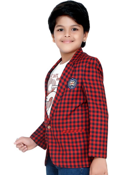 Boys checked sale blazer