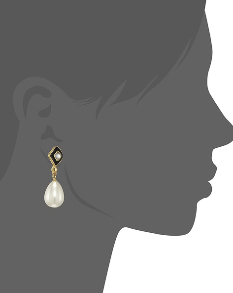 Cultured Pearl Diamond-Cut Hoop Dangle Earrings 10K Yellow Gold | Kay