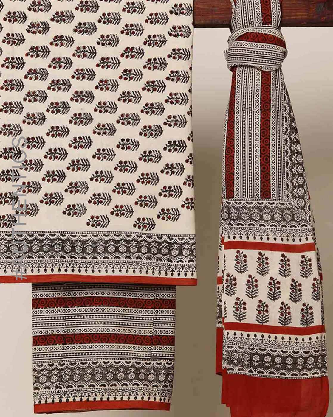 Jaipuri Printed Unstitched Cotton Suit Material | LRSSLNI-1022-1-17 | Lable  Rahul Singh