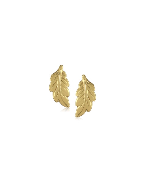 Real Leaf Earrings 18K Gold Leaf Earrings Gold Earrings - Etsy UK