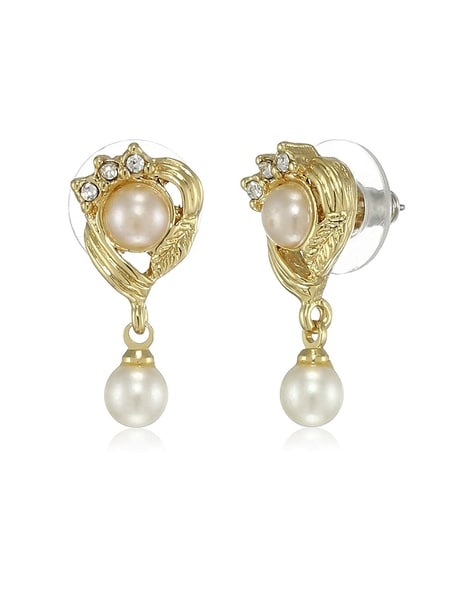 Gold Finish Mother Of Pearl & Kundan Polki Dangler Earrings In Sterling  Silver Design by OSVAG INDIA at Pernia's Pop Up Shop 2024