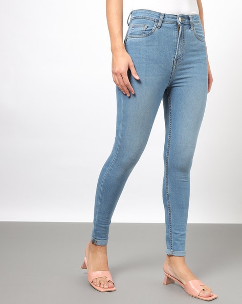 High-Rise Slim Fit Capri Jeans